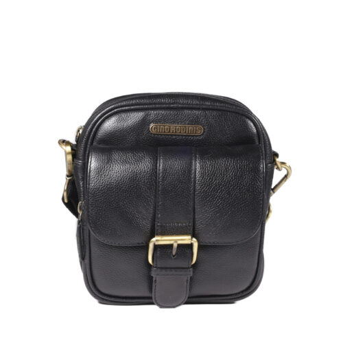 Morral de Cuero en color Negro - 1260 - Gino Rodinis