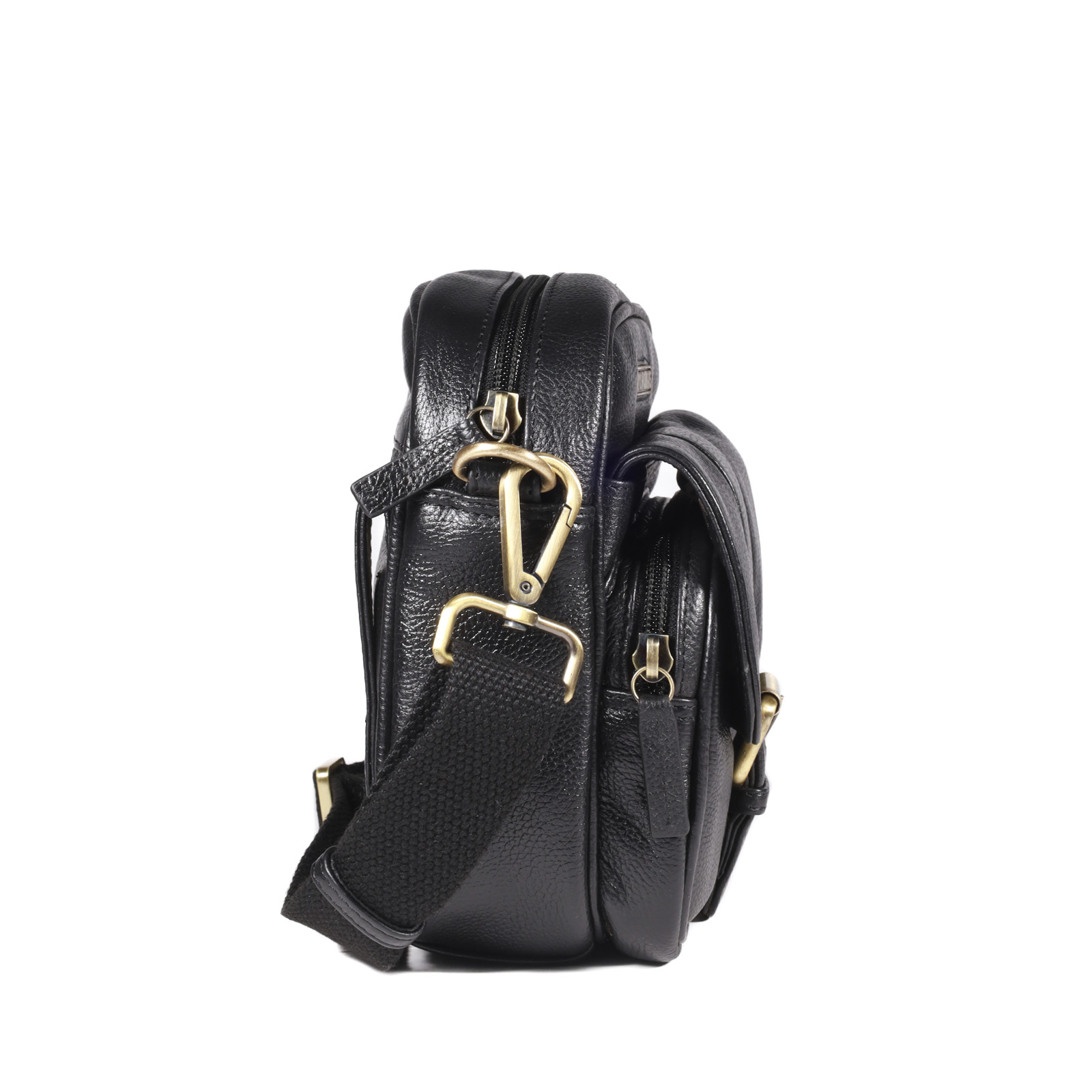 Morral de Cuero en color Negro - 1260 - Gino Rodinis