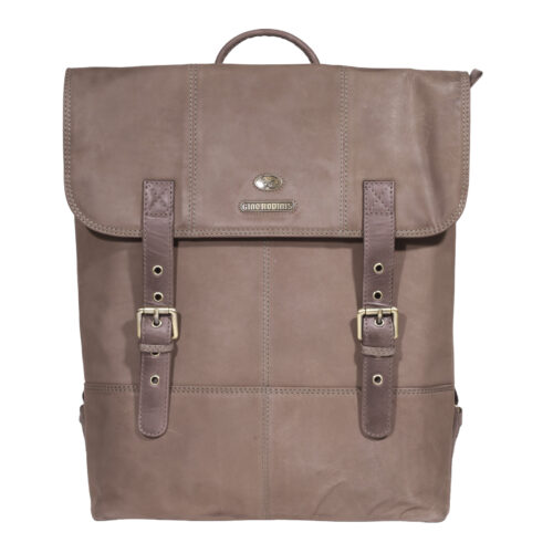 Mochila de Cuero, Color Café, Modelo 2101 - Gino Rodinis