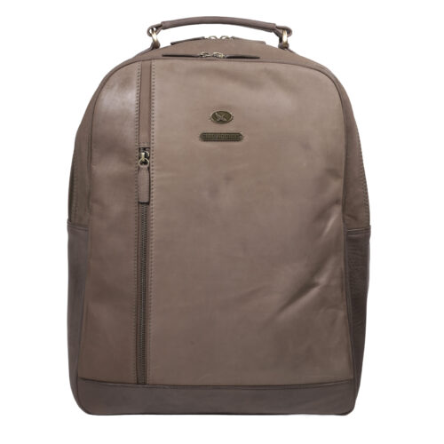 Mochila de Cuero, Color CAFÉ , Modelo 2102 - Gino Rodinis