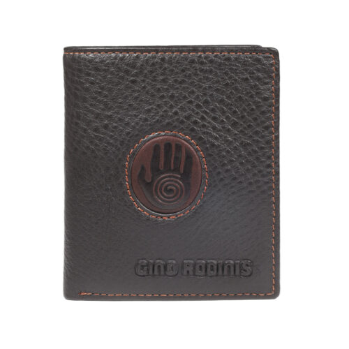 Billetera de cuero, colección Etnica, Modelo 930 Mano de la Vida - Gino Rodinis