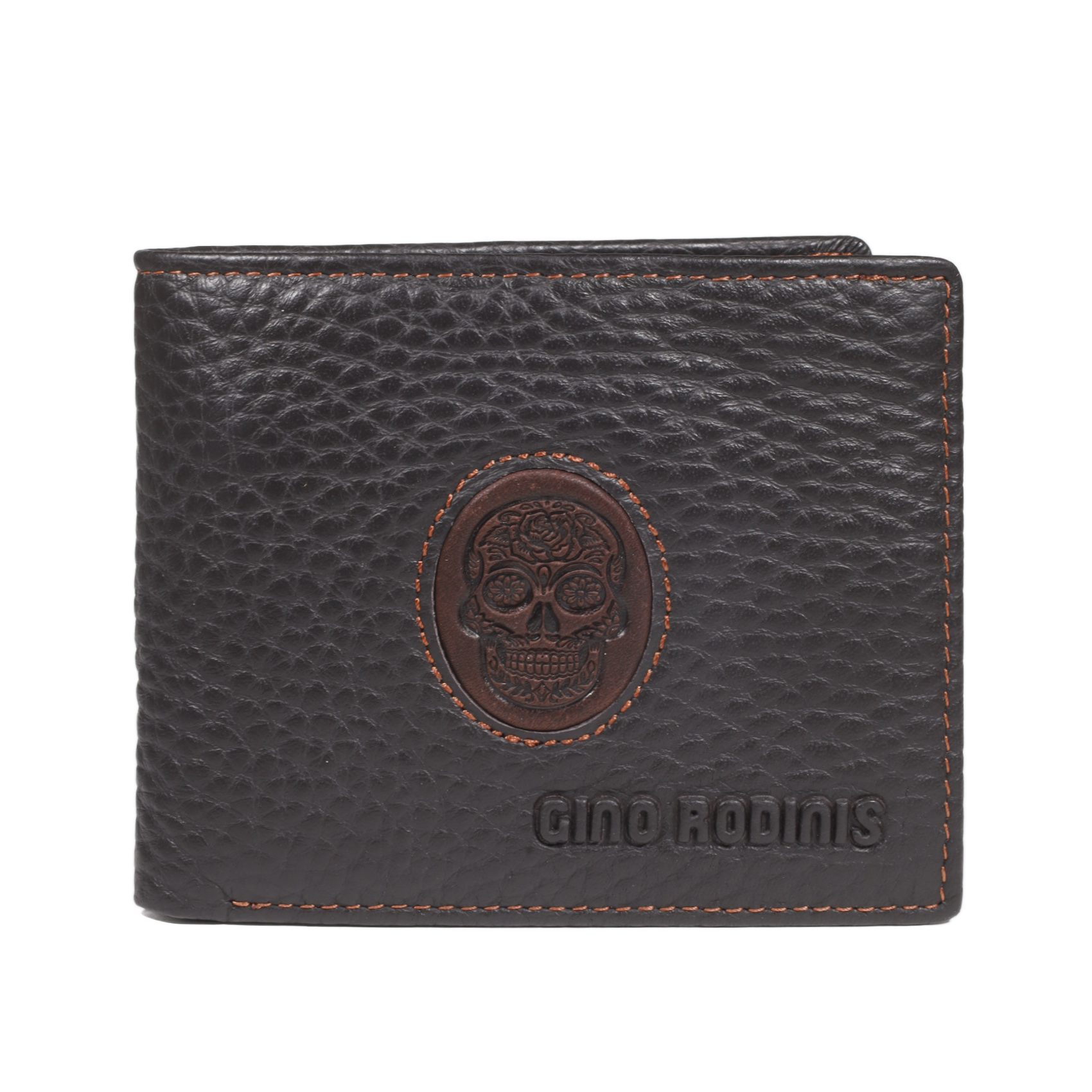 Billetera de cuero, colección Etnica, Modelo 931 Calavera - Gino Rodinis