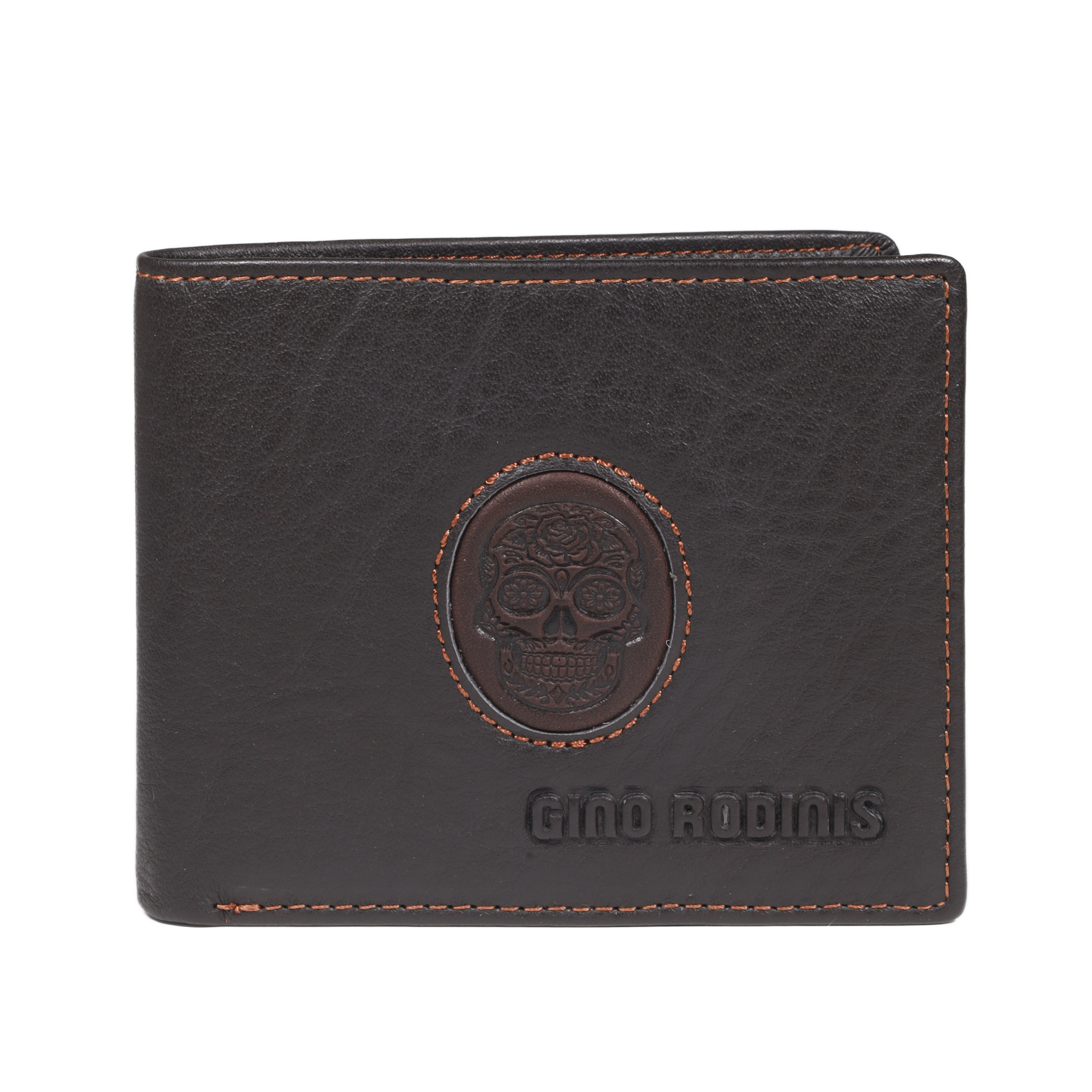 Billetera de cuero, colección Etnica, Modelo 932 Calavera - Gino Rodinis