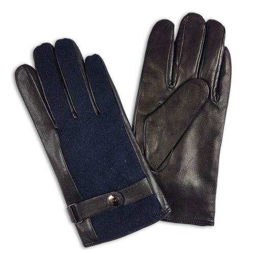 Guante de cuero hombre G168 NEGRO/AZÚL