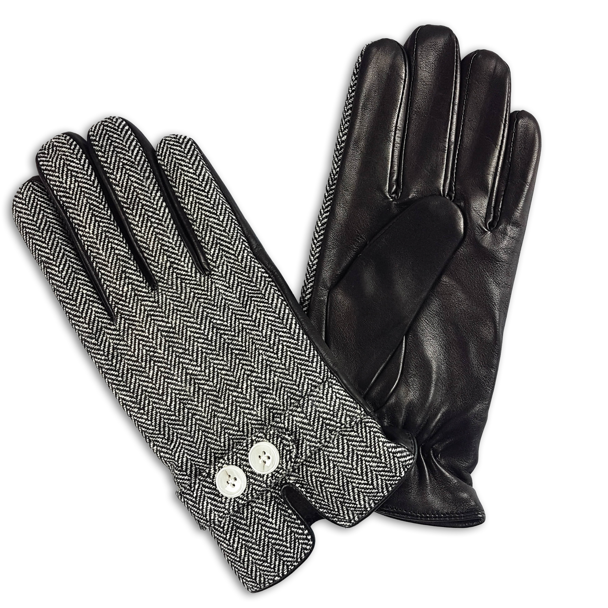 Guante de cuero hombre G217NG NEGRO/GRIS