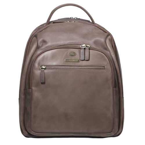 Mochila de Cuero, Color Café, Modelo 2113 - Gino Rodinis