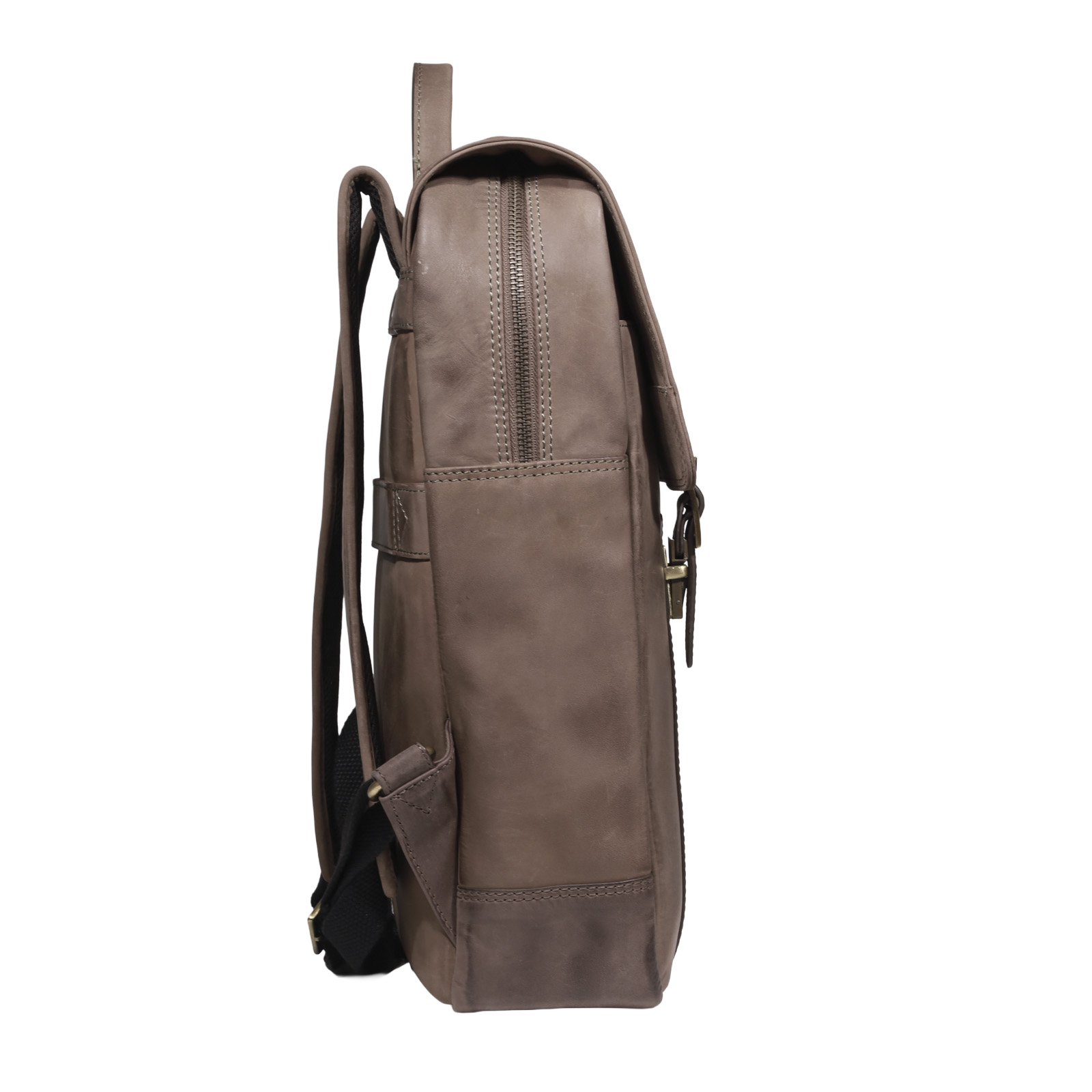Mochila de Cuero, Color Café, Modelo 2114 - Gino Rodinis
