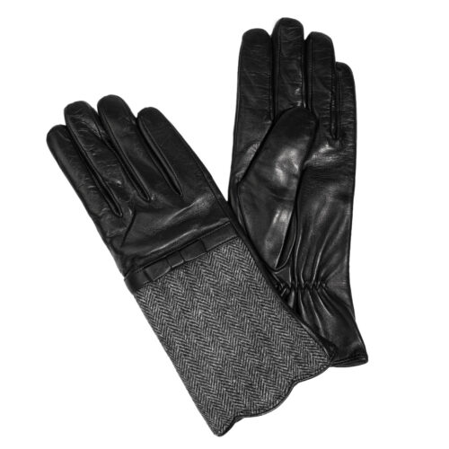 Guante de Cuero Mujer, Modelo G204 en color Negro