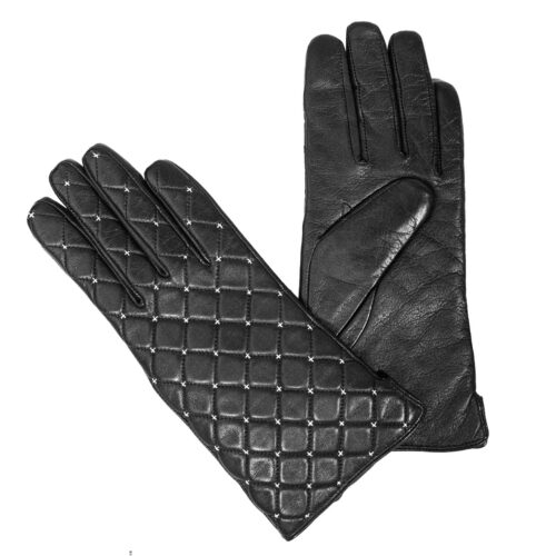 Guante de cuero Mujer, modelo G59 en color Negro