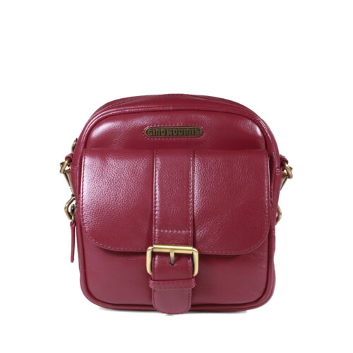 Morral de Cuero en color Rojo - 1260 - Gino Rodinis