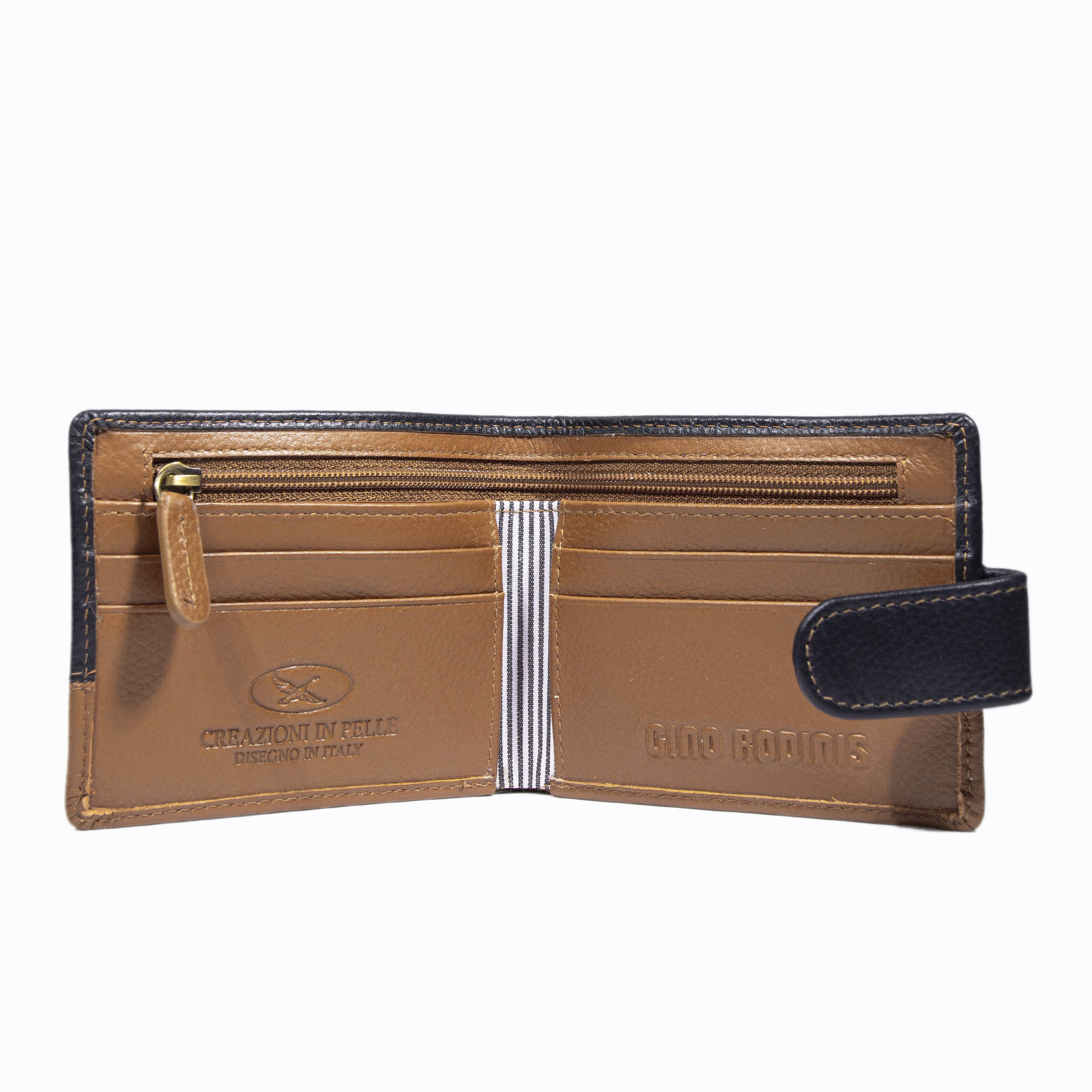 Billetera Capri 986 Azul - Naranjo - Imagen 3