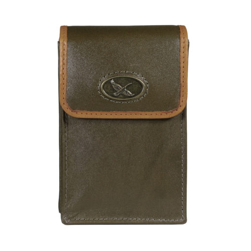 Cigarrera: vista frontal de cigarrera 981 verde/naranjo