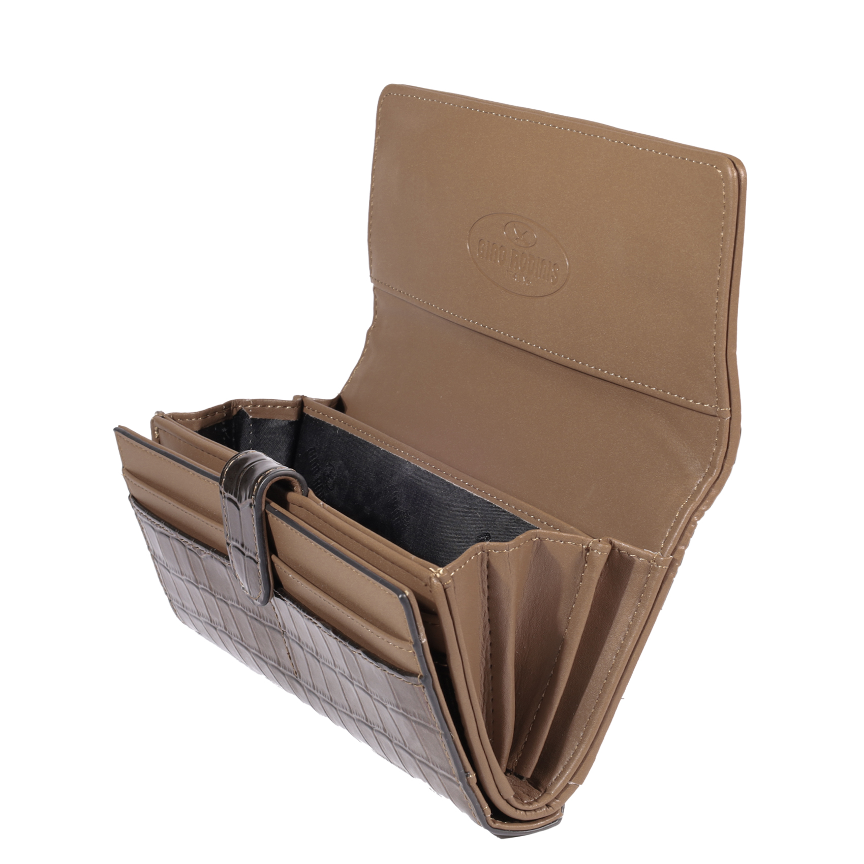 Billetera: Vista frontal e interior de billetera de mujer Rafaella 1135 Dorado