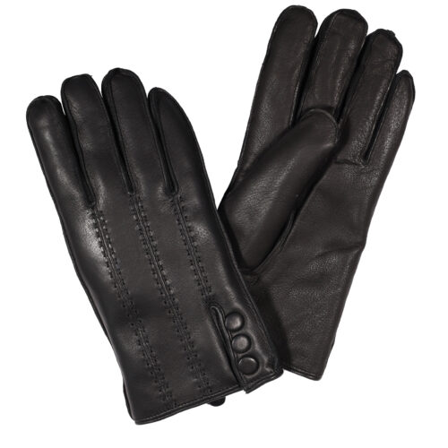 GUANTE DE CUERO HOMBRE NEGRO - G64