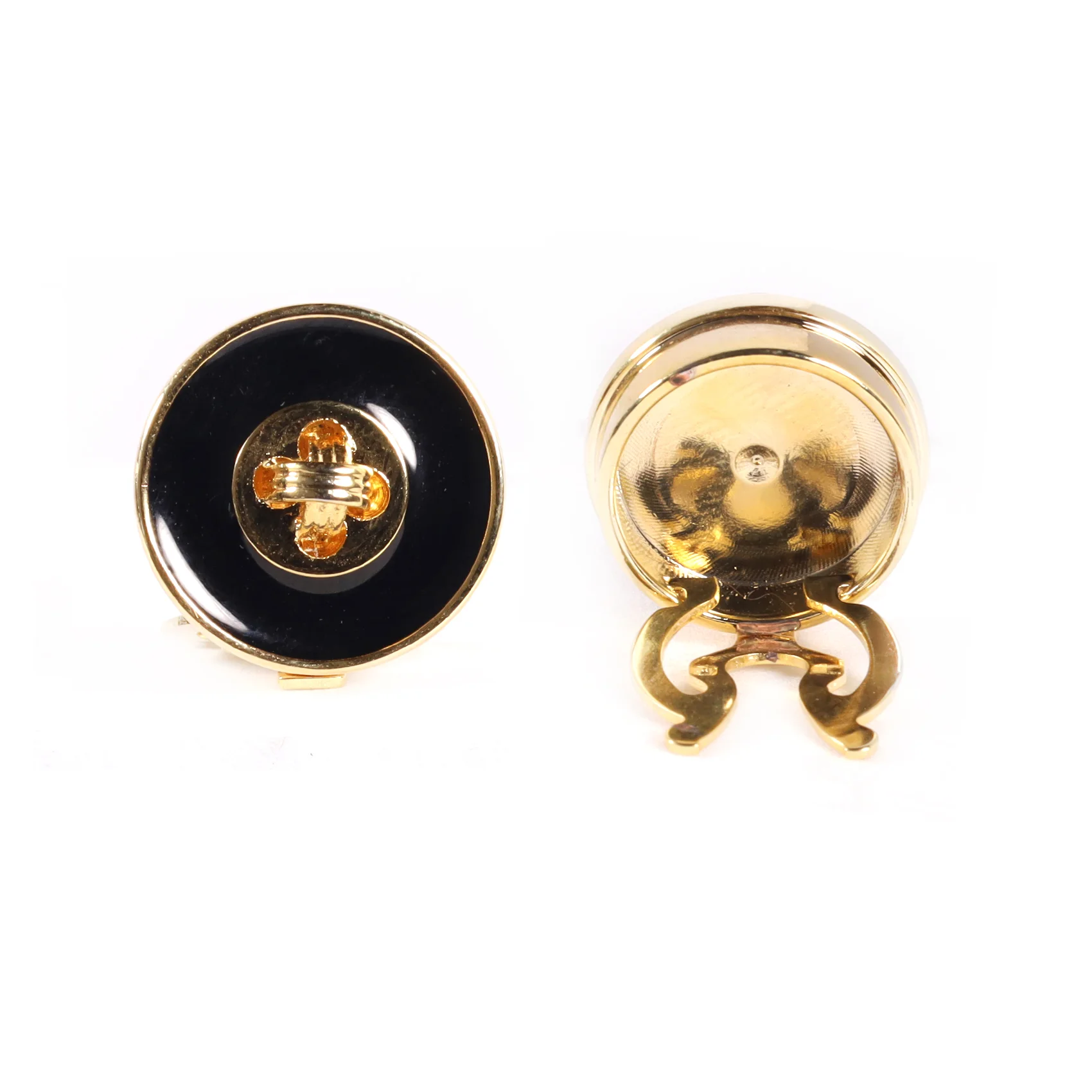 Cubre Botón Esmaltado Negro Dorado | TB013 - Imagen 3