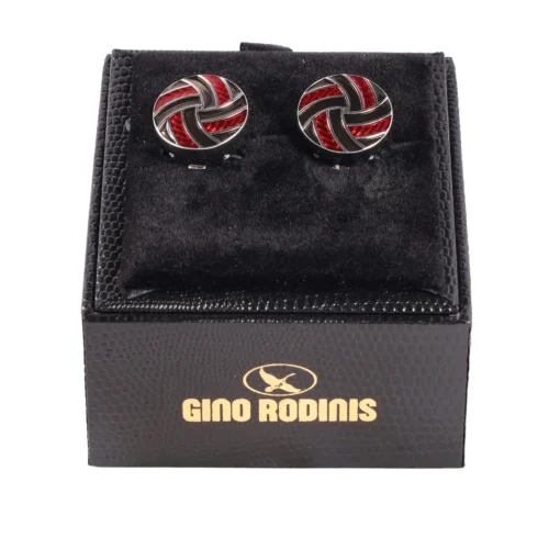 Cubre Botón Esmaltado Negro Rojo | TB014