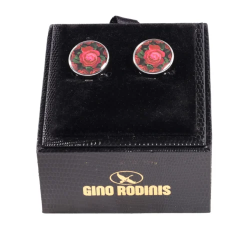 Cubre Botón Esmaltado Rosa Roja | TB015