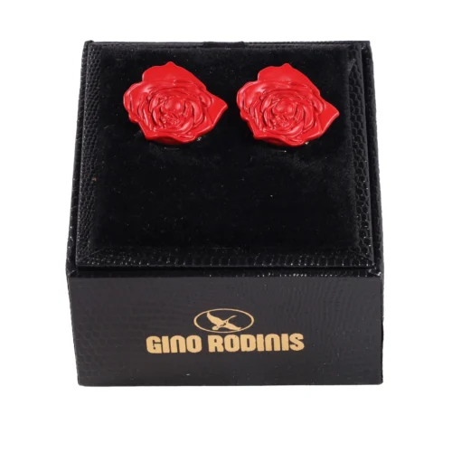 Cubre Botón Esmaltado Rosa Roja | TB018