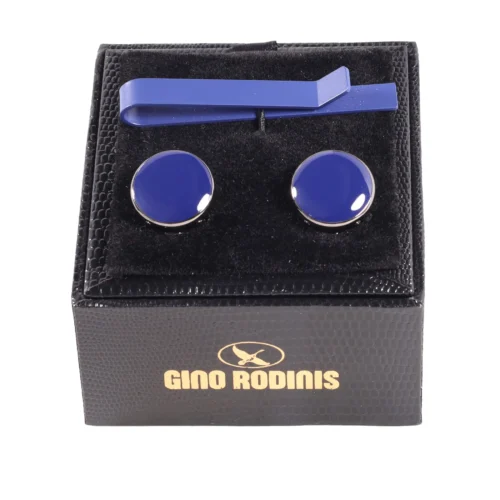 Set Pasador de Corbata y Cubre Botón | TB019 - Azul