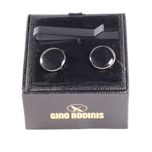 Set Pasador de Corbata y Cubre Botón | TB019 - Negro