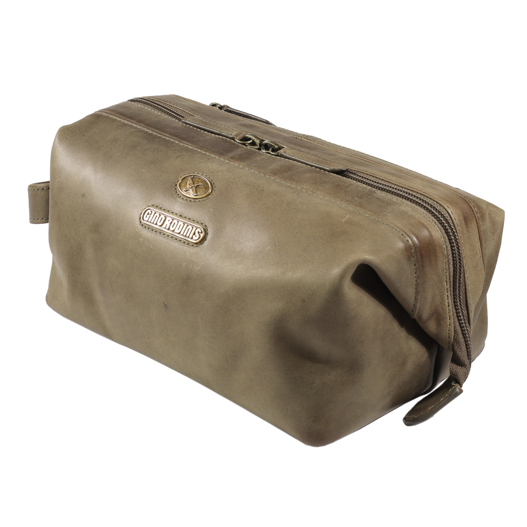 Vista Frontal - Lateral de Necessaire 2452 color Oliva - Gino Rodinis