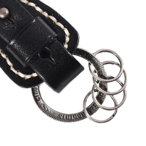 Llavero de cuero Hombre - Modelo LL119 en color Negro