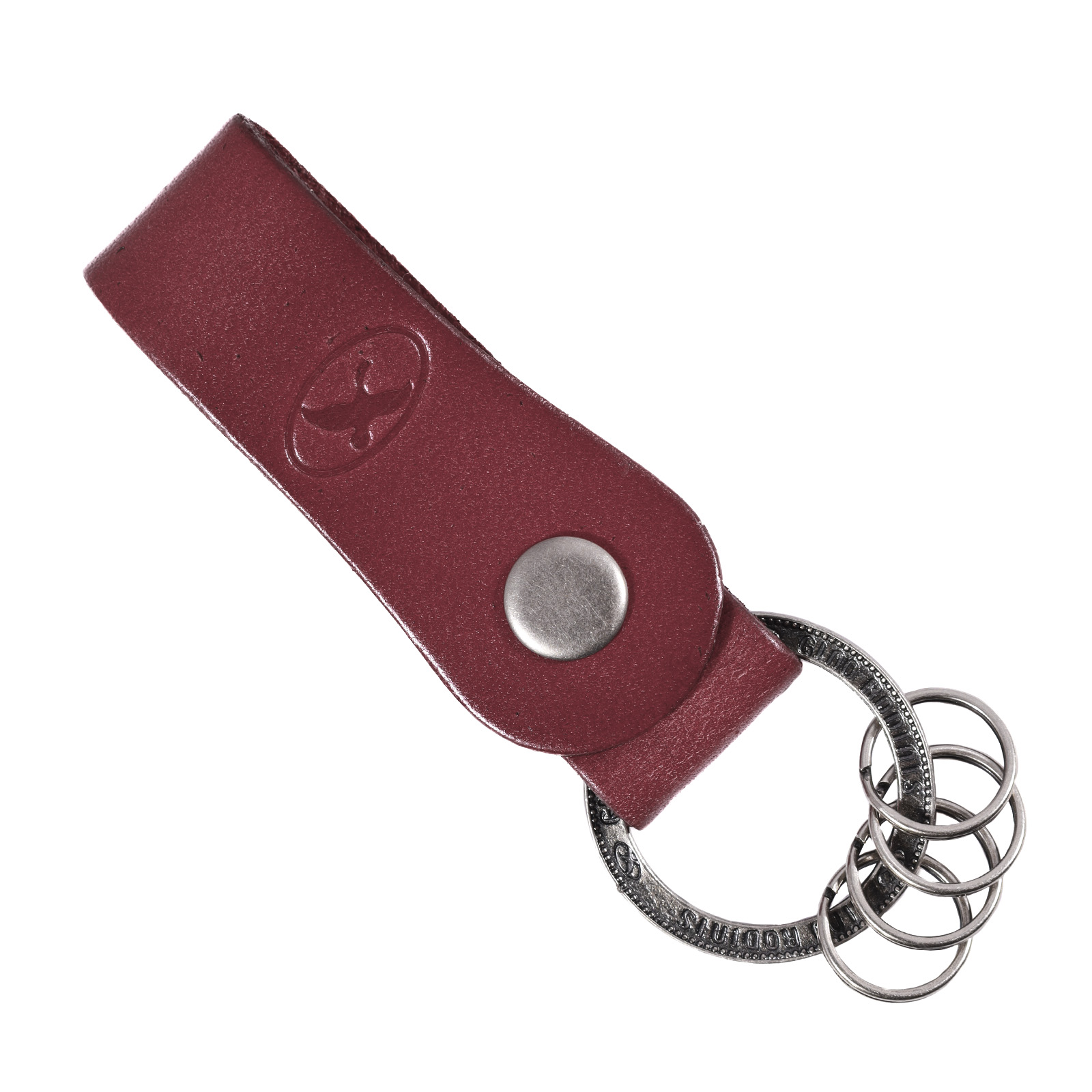 Llavero de cuero Hombre - Modelo LL120 en color Rojo