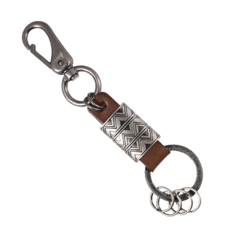 Llavero de cuero Hombre - Modelo LL123 en color Camel