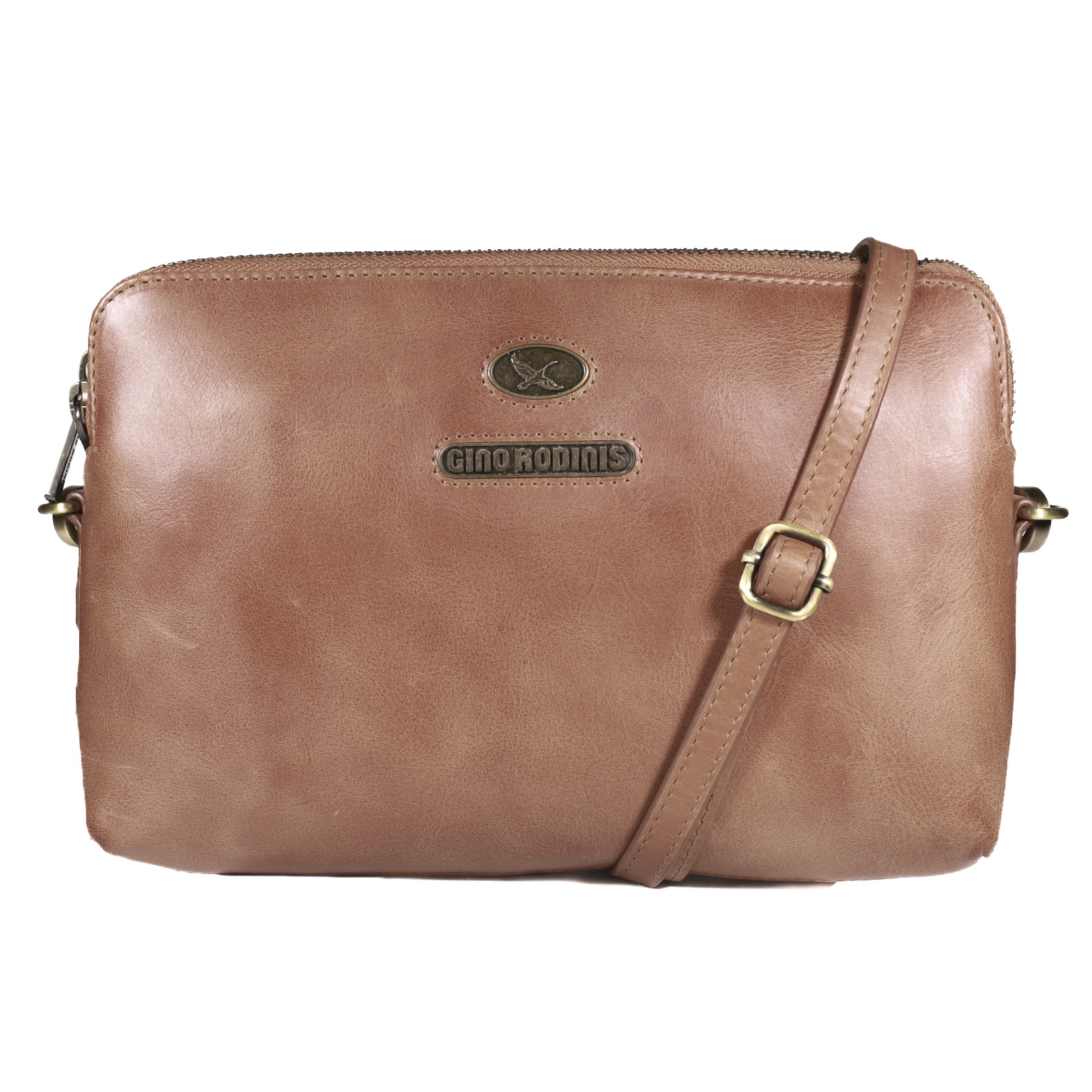 CARTERA DE CUERO MUJER - COLOR CAMEL - MODELO 2098 - GINO RODINIS