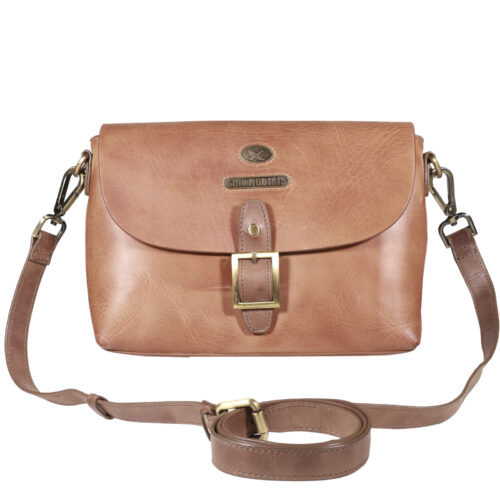 CARTERA DE CUERO MUJER - COLOR Camel- MODELO 2130- GINO RODINIS