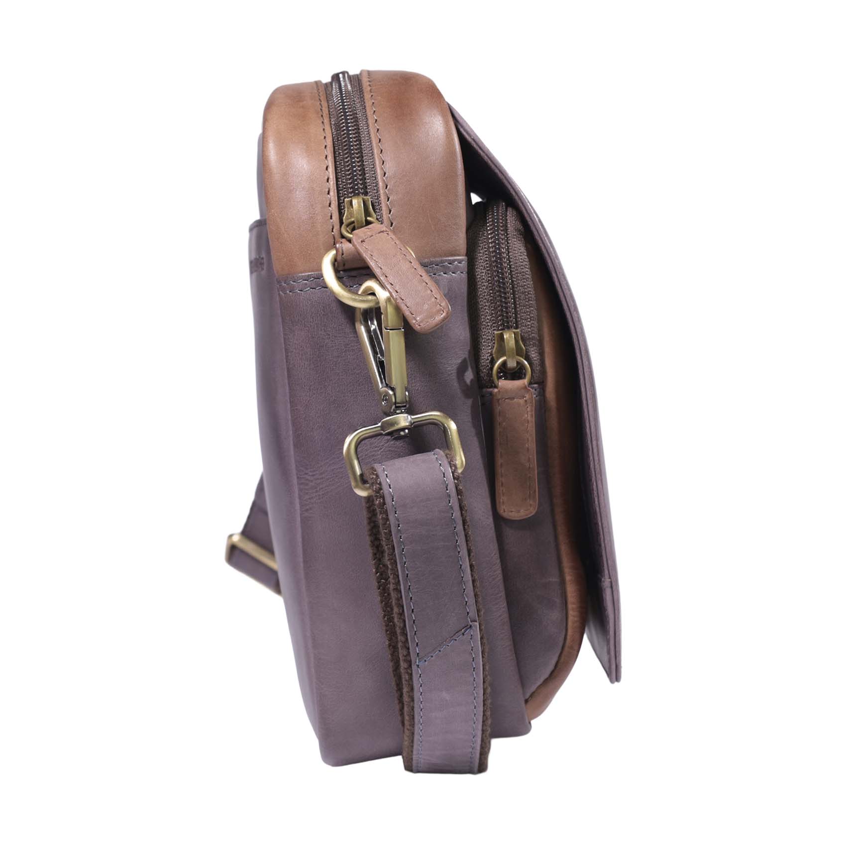 Morral de Cuero 1311 | Gris - Café - Imagen 3