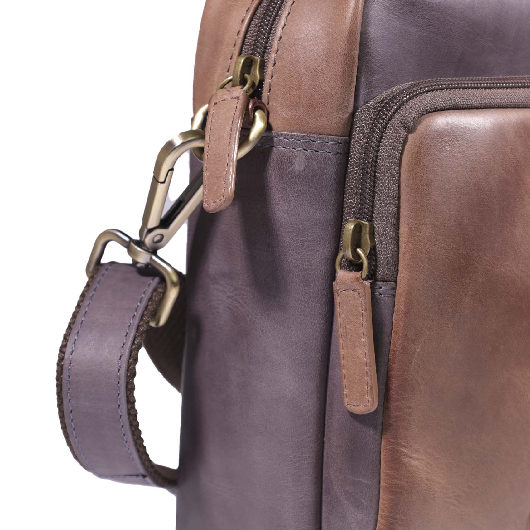 Morral de Cuero 1311 | Gris - Café - Imagen 4