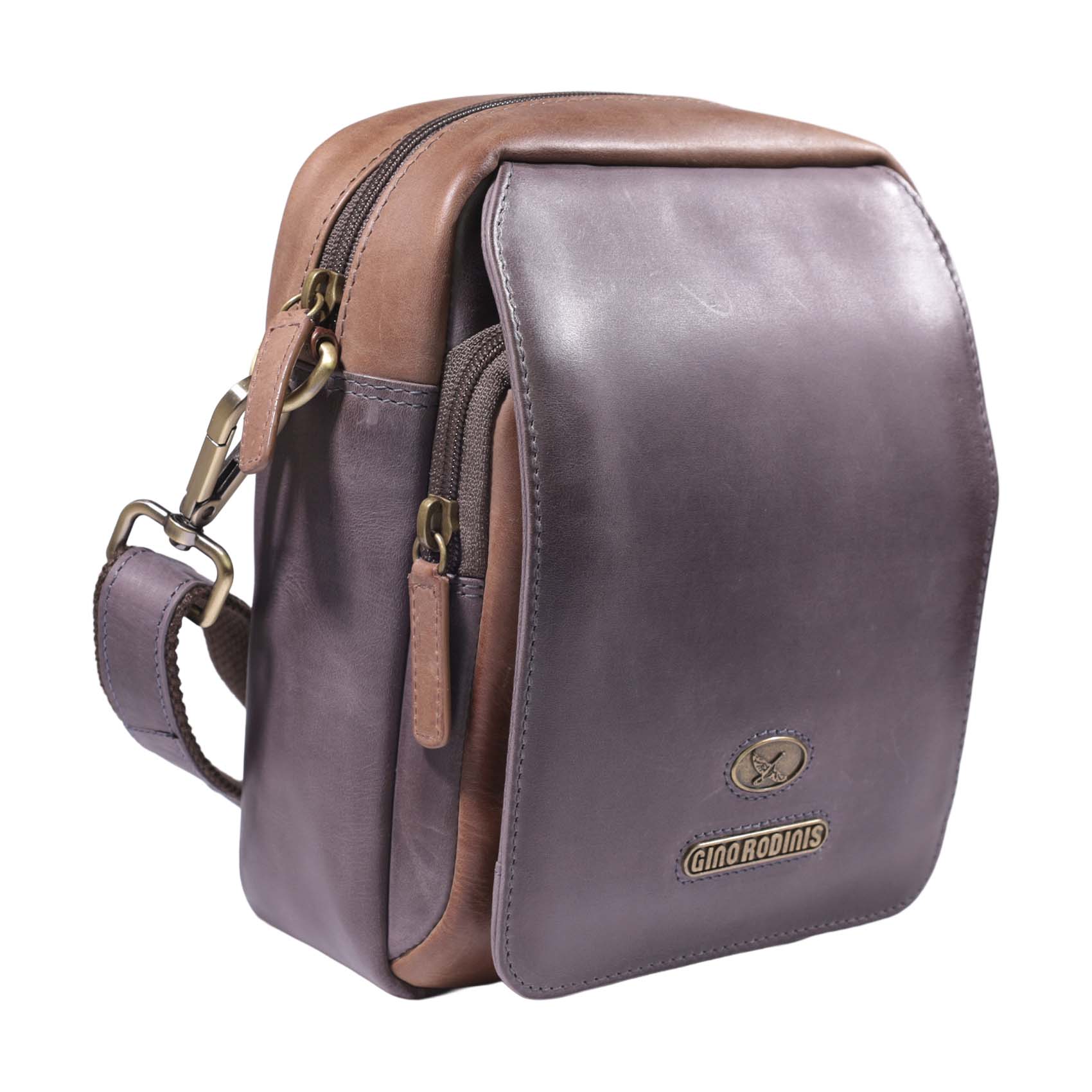 Morral de Cuero 1311 | Gris - Café - Imagen 2